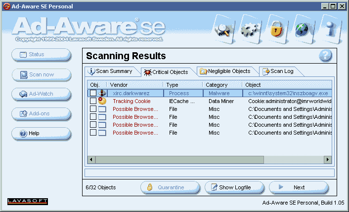 Ad-Aware Solid Peer / xirc.darkwarez